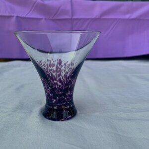 GLASS - DANSK Amethyst purple Speckled Cocktail Glass Cordial Martini Drinkware